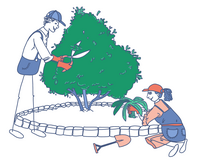 Gartenhandwerk, Arbeit und Leben Berlin-Brandenburg DGB/VHS e. V. Illustration zu Gartenhandwerk, Arbeit und Leben Berlin-Brandenburg DGB/VHS e. V.