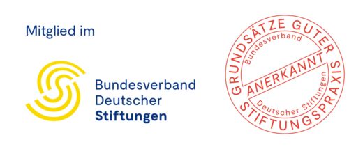 Logos: Mitglied im Bundesverband Deutscher Stiftungen, Grundsätze guter Stiftungspraxis anerkannt