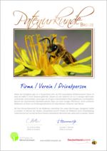 Wildbienenpatenschaftsurkunde, Bronze