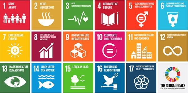 Grafik die 17 Ziele der Agenda 2030